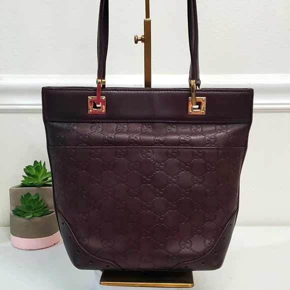 GUCCI PUNCH TOTE GUCCISIMA LEATHER G EMBOSSED 🤎🤎🤎🤎 - Picture 5 of 16